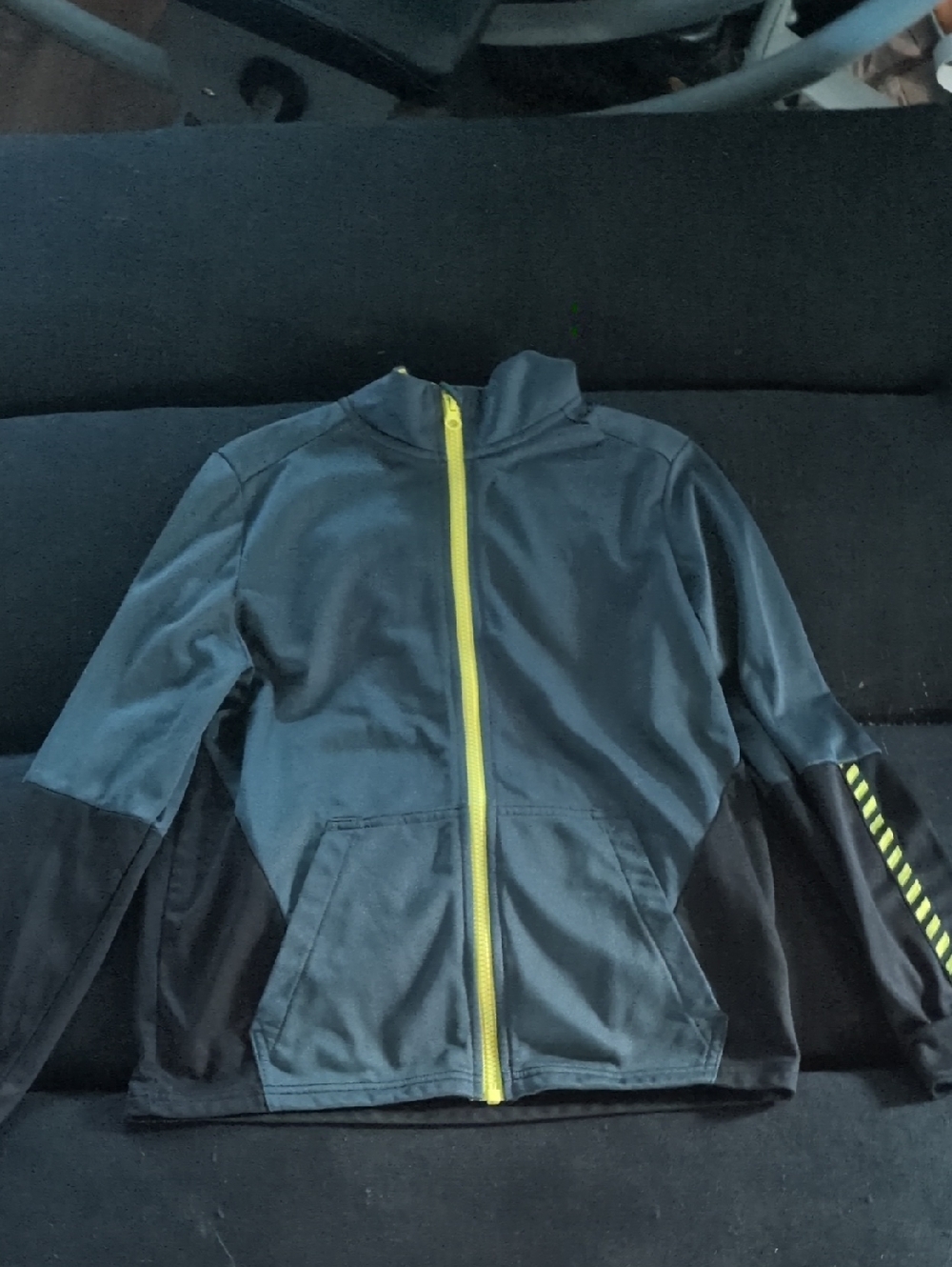 Youth Zip-Up Jacket with Contrast Yellow Zipper